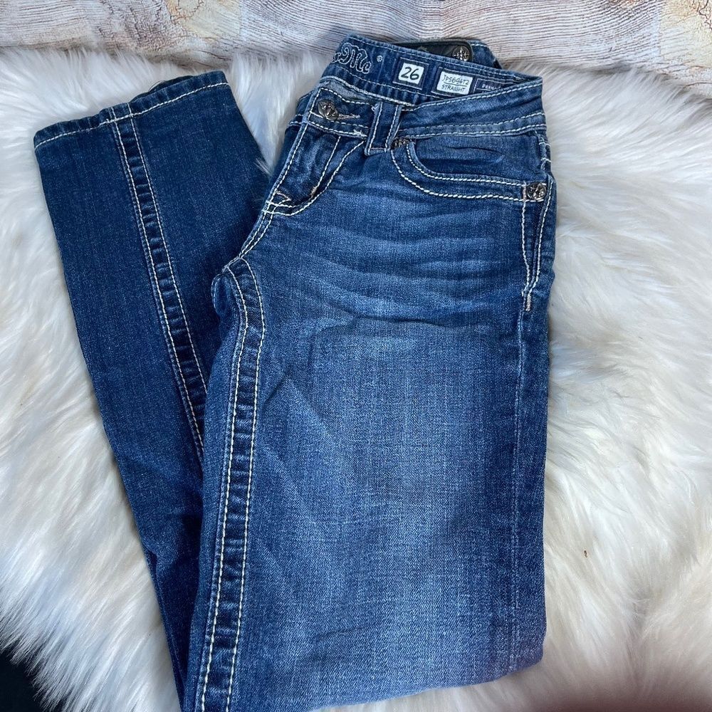 Miss Me Style JP5691T2 Straight Leg‎ Jeans Sz 26